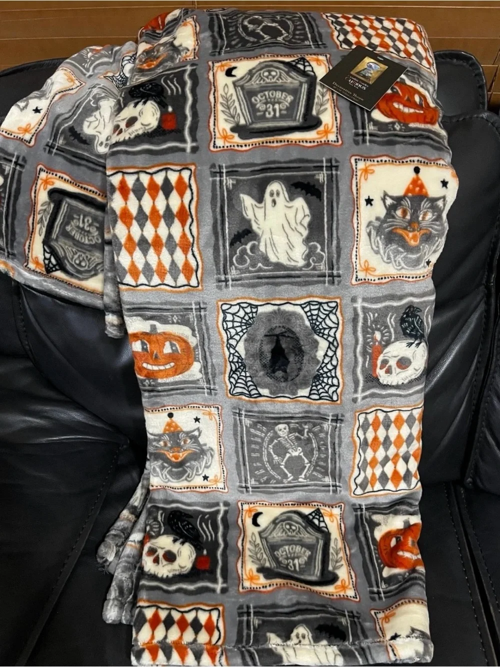 Halloween Cynthia Rowley Curious New York Retro Frights Throw - Halloween Throw